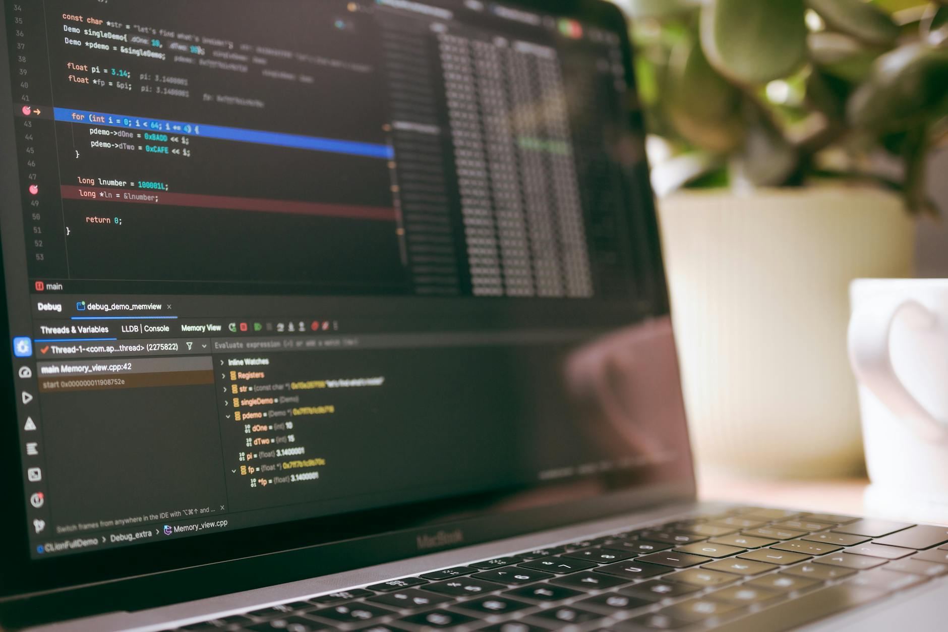 Developer workstation with code