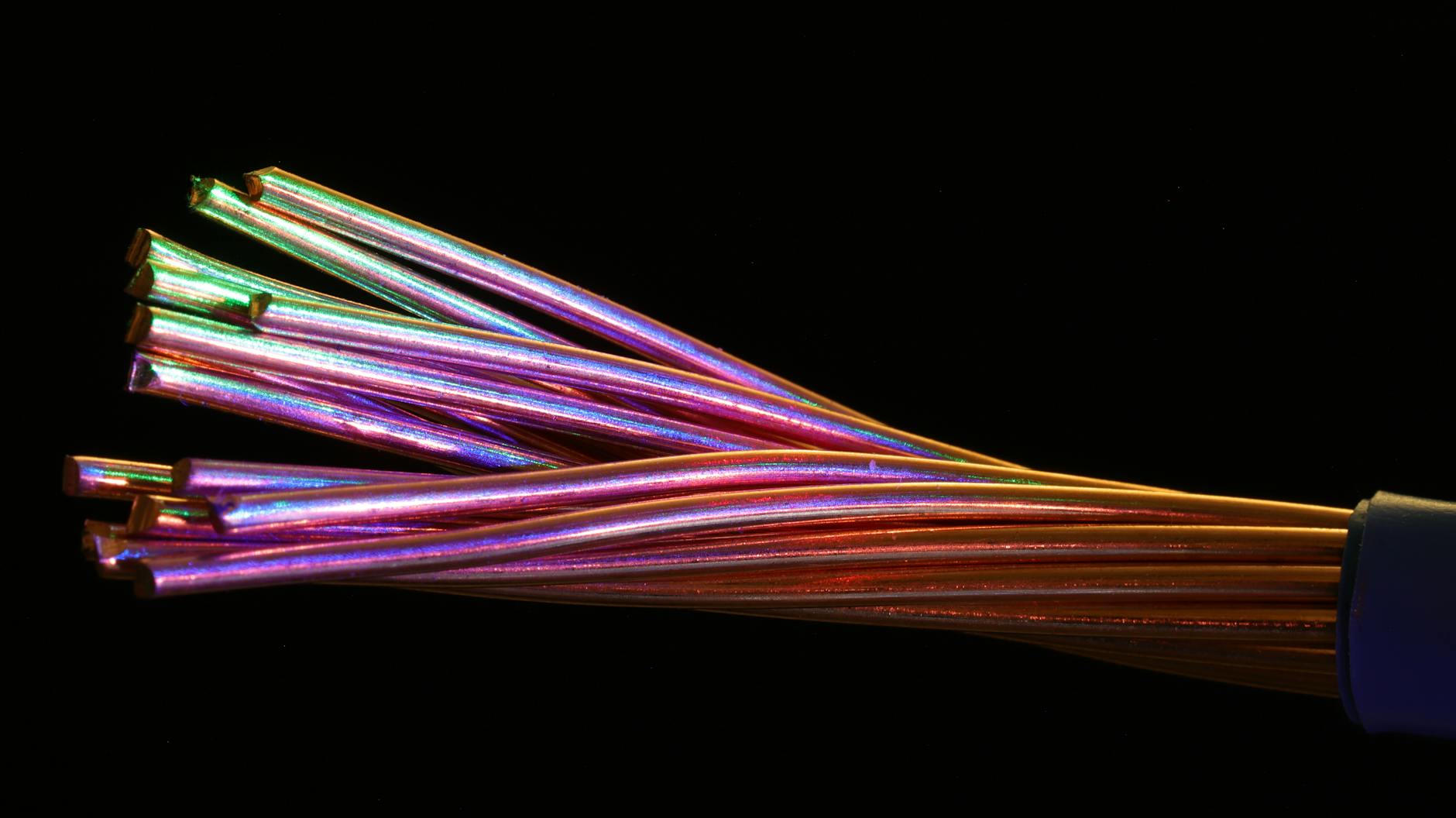 Fiber optic transport against a dark background